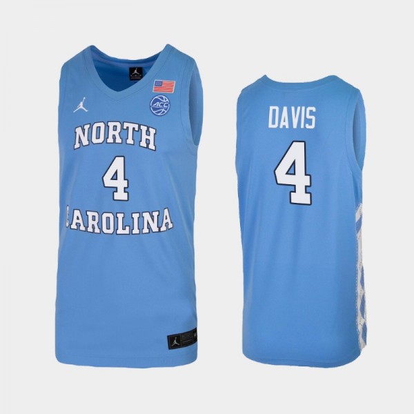 Women's Basketball UNC Tar Heels RJ Davis #4 Blue Replica Jersey